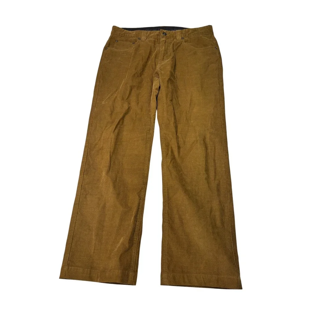 prAna Saxton PantS Corduroy  33x30 Brown Organic Cotton Straight Leg